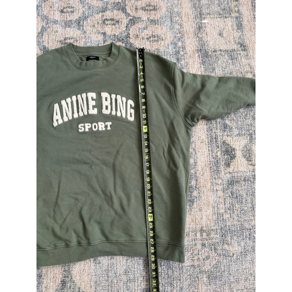 Anine Bing Tyler Oversized Sweatshirt Artichoke Green XL Excellent Condition - Picture 6 of 8